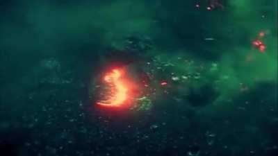 Volcanic eruption undersea