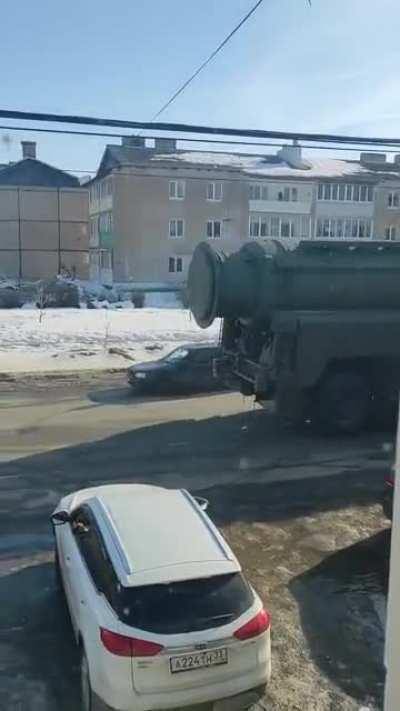 RS-24 Yars Mobile ICBM in Vladimir Oblast region, which is located 190 kilometers east of Moscow.