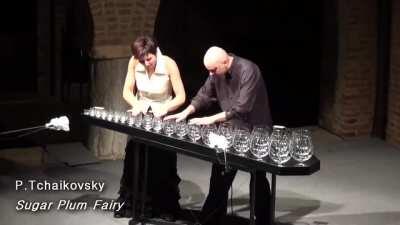 You can make a glass sing with your fingers, but can you play Sugar Plum Fairy by Tchaikovsky?