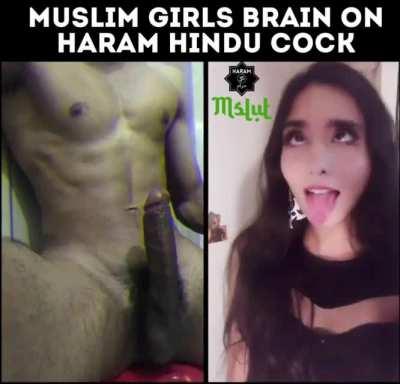 See what happens to the brains of Muslim girls when they see a Hindu cock!