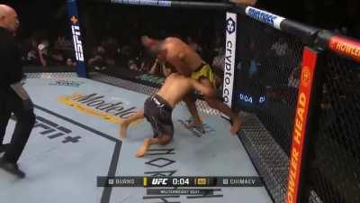 Gilbert Burns knockdown Khamzat Chimaev.