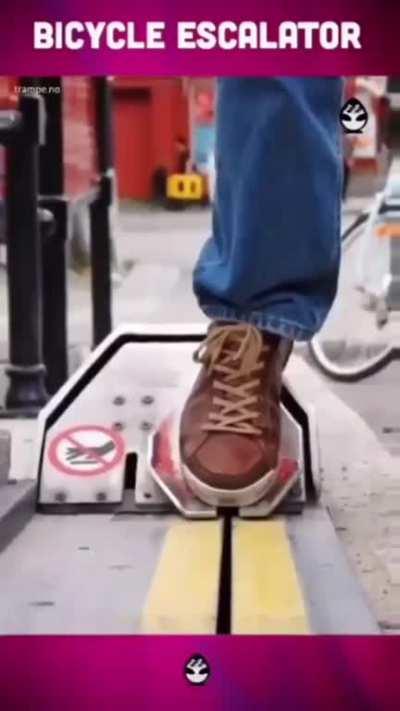 Bike escalator in Norway