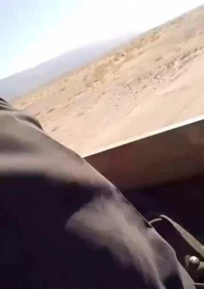 Marib tribe soldiers chased down and captured an escaping houthi shas taking ammunition then burning the shas