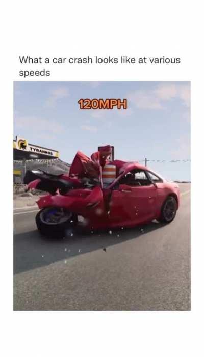 What a car crash looks like at various speeds