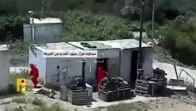 Video showing two IDF soldiers running away from hezbullah rocket.