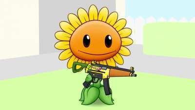 Sunflower with the mp5