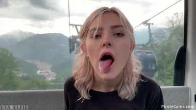 Cutie Eva Did Quick Blow-Job in Public Funitel