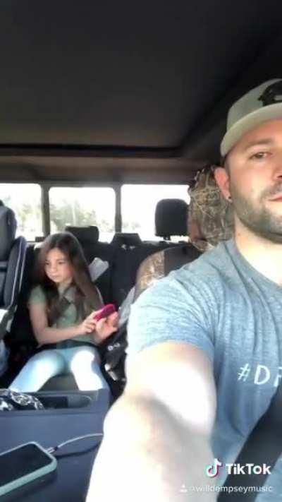 This musician dad was writing a song about his love for his daughter. He surprised her in the car by playing it without her knowing.