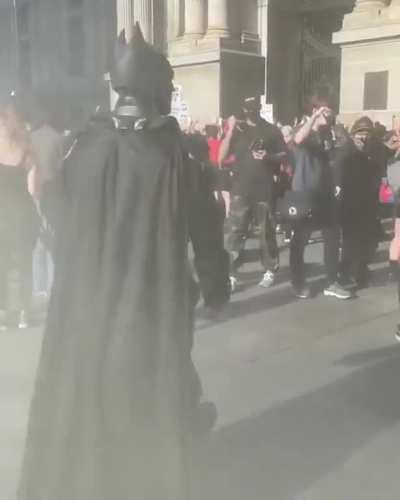 So Batman showed up at the Atlanta protest against the police brutality