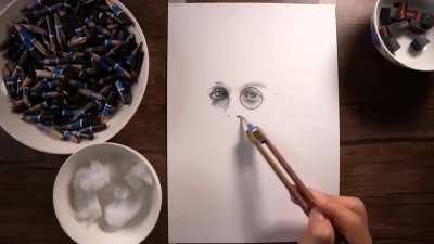 Drawing Harry Potter with chopsticks