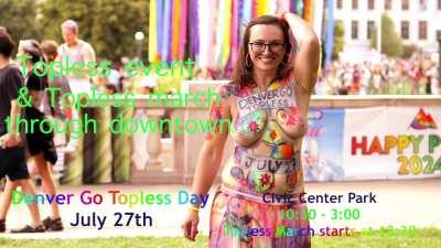 Bust out your tits! Denver Go Topless Day is July 27th! 