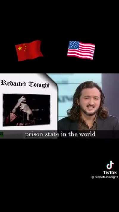 Reminds me of classic Colbert. A condemnation of China?