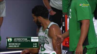 [Highlight] Jayson Tatum leaves his teammate hanging for an uncomfortably long time