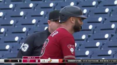 Corbin Carroll scored from 1st on a single and brief bobble by the  centerfielder. : r/baseball