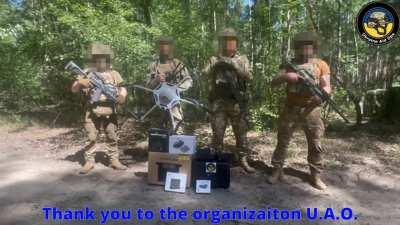 Ukraine Aid Operations - The warriors from the 82nd send their regards from the Kharkiv region - with the fuc**** big drone they received from your donations! We keep the drones coming!