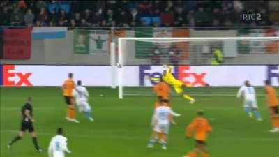 Gavin Bazunu great save for Ireland vs Luxembourg