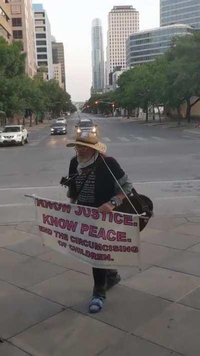 Man is not happy about circumcision at BLM protest