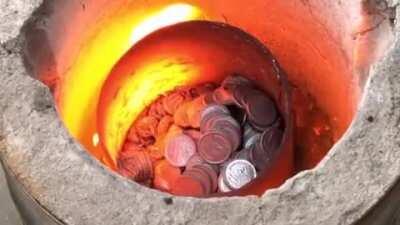 Melting a bunch of Coins