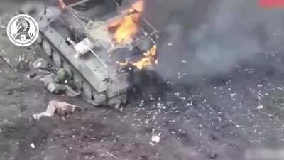 Russian BMP blown up by a mine