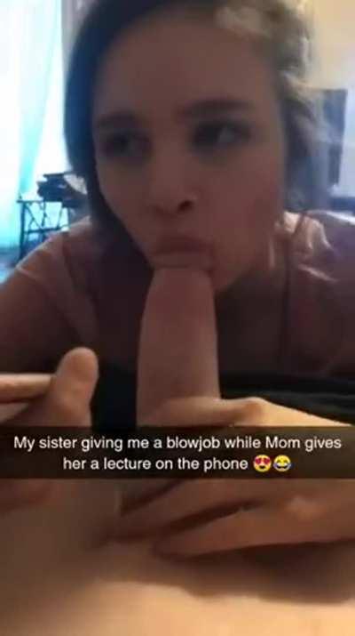 400px x 715px - ðŸ”¥ Sister giving me BJ while on phone with mom : IncestSna...