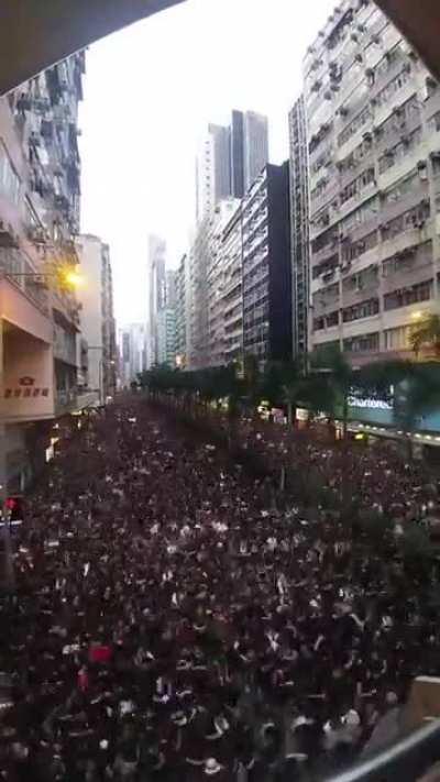 Timelapse of a 2 Million Marchers in a city with a population of 7 Million. That means every 2/7 of the people in Hong Kong were protesting for keeping their rights.