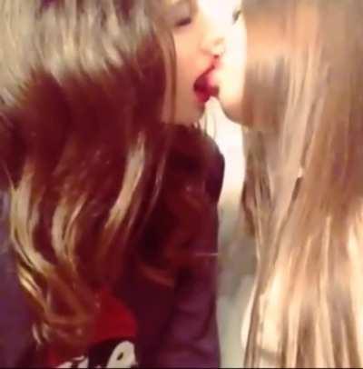 College girls kissing