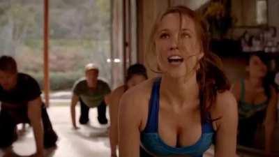 Anna Camp doing yoga