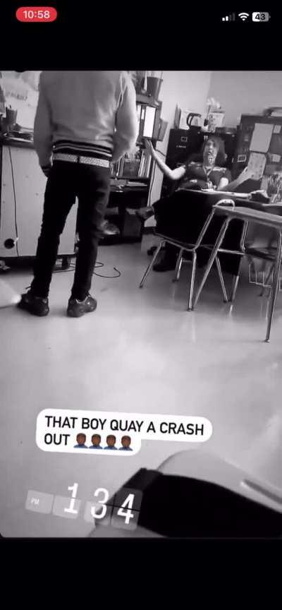 This happened at my cousins high school in Chicago. Lil dude a crash dummy🤦🏾‍♂️