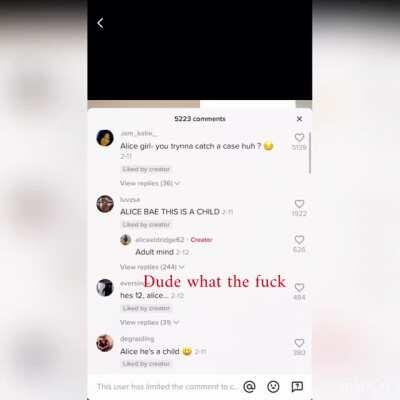 She stitches with almost every male on TikTok. This one just creeped me out.