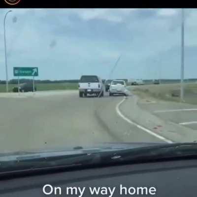 Road rage at its finest. Not my video so don’t mind the stupid music.