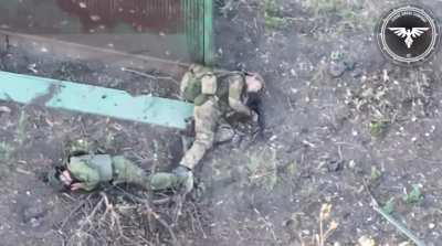 An FPV drone loiters around 2 Russian soldiers while they take shots at it, they managed to clip it which saves them from a direct hit. The bald soldier had his lung punctured by shrapnel and the other tries to call for an evac but help did not come. Vide