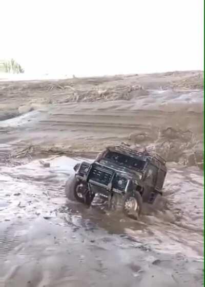 Driving through a river of mud