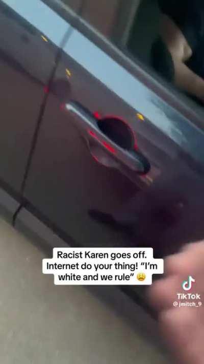 Racist Karen to black man picking up his daughter:“I’m white. We rule.”