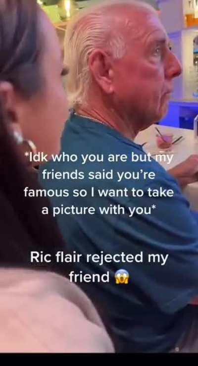 Ric Flair snubs a photo op seeker