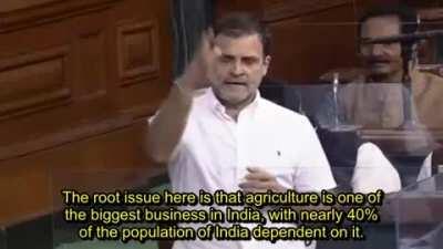 Rahul Gandhi's &quot;Protest&quot; Speech in Parliament - Refuses to Discuss Budget and Educates the PM on Why Farm Bill is Opposed