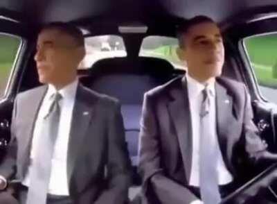 Obama hanging out with himself caw caw