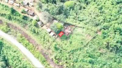 Myanmar military using drones against the Arakan Army near the fallen Junta 's Thittabinkone Camp, now occupied by the AA, near Ann, Rakhine State on November 8, 2024