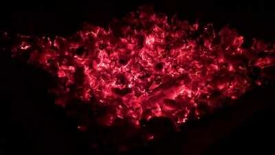 Burning fire-pit embers