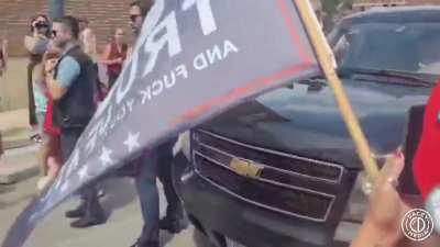 Trudeau gets run out of Belleville Ontario as a large group of protesters swarmed him and his motorcade causing him to cut his appearance short. (Warning - excessive profanity)