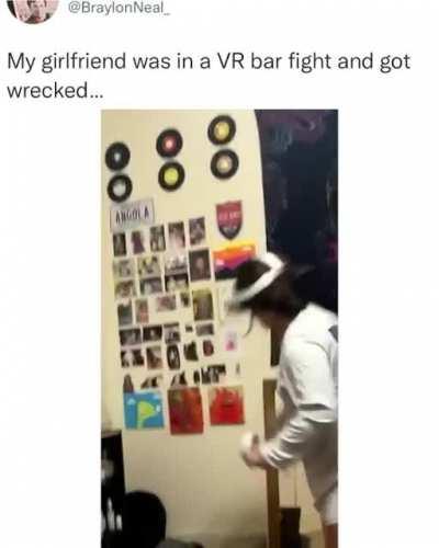 To win a VR bar fight