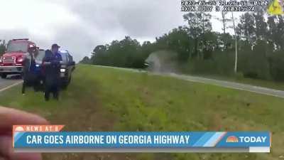 Car goes flying off ramp (Most likely a repost) 