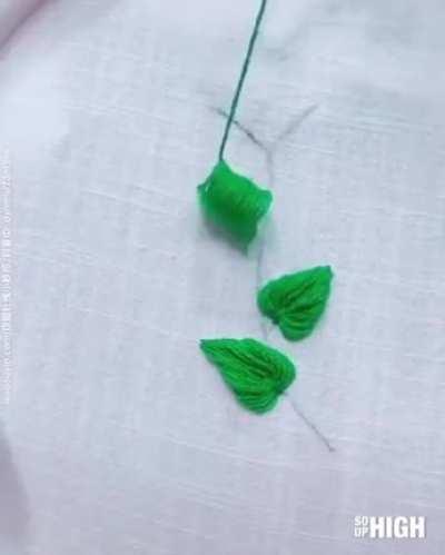 How to embroider a leaf pattern. So interesting