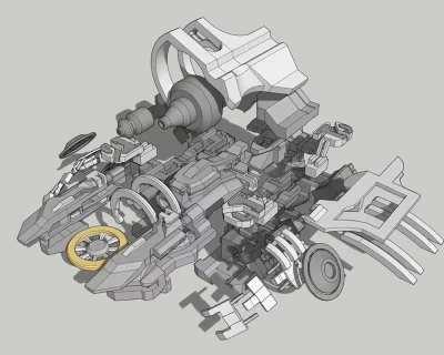 Skid steer mech explode animation (animator plugin)