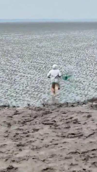 Trying to run from a tide