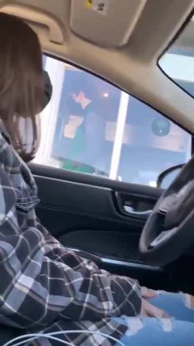 Lady starts singing to the Starbucks employee like it’s a Disney movie and he shuts the drive-thru window on her