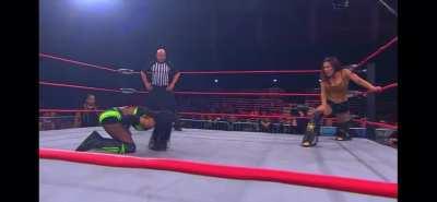 Mickie James kicks Tasha Steelz low