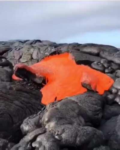 Lava breaking through