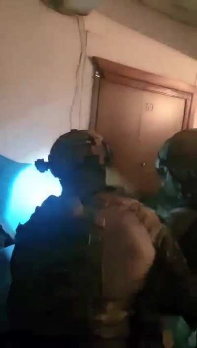 Footage claimed to show the arrest and short interrogation of two 16 year old Russians that burned an Mi-8 helicopter in Omsk with a molotov cocktail [September 2024]