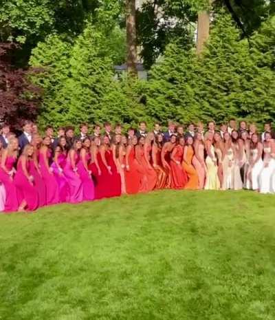 Prom attendees grouped by color