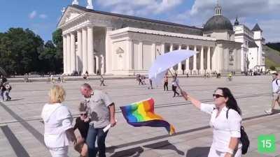 If you don't like it, then why are you at a LGBTQ+ parade? 